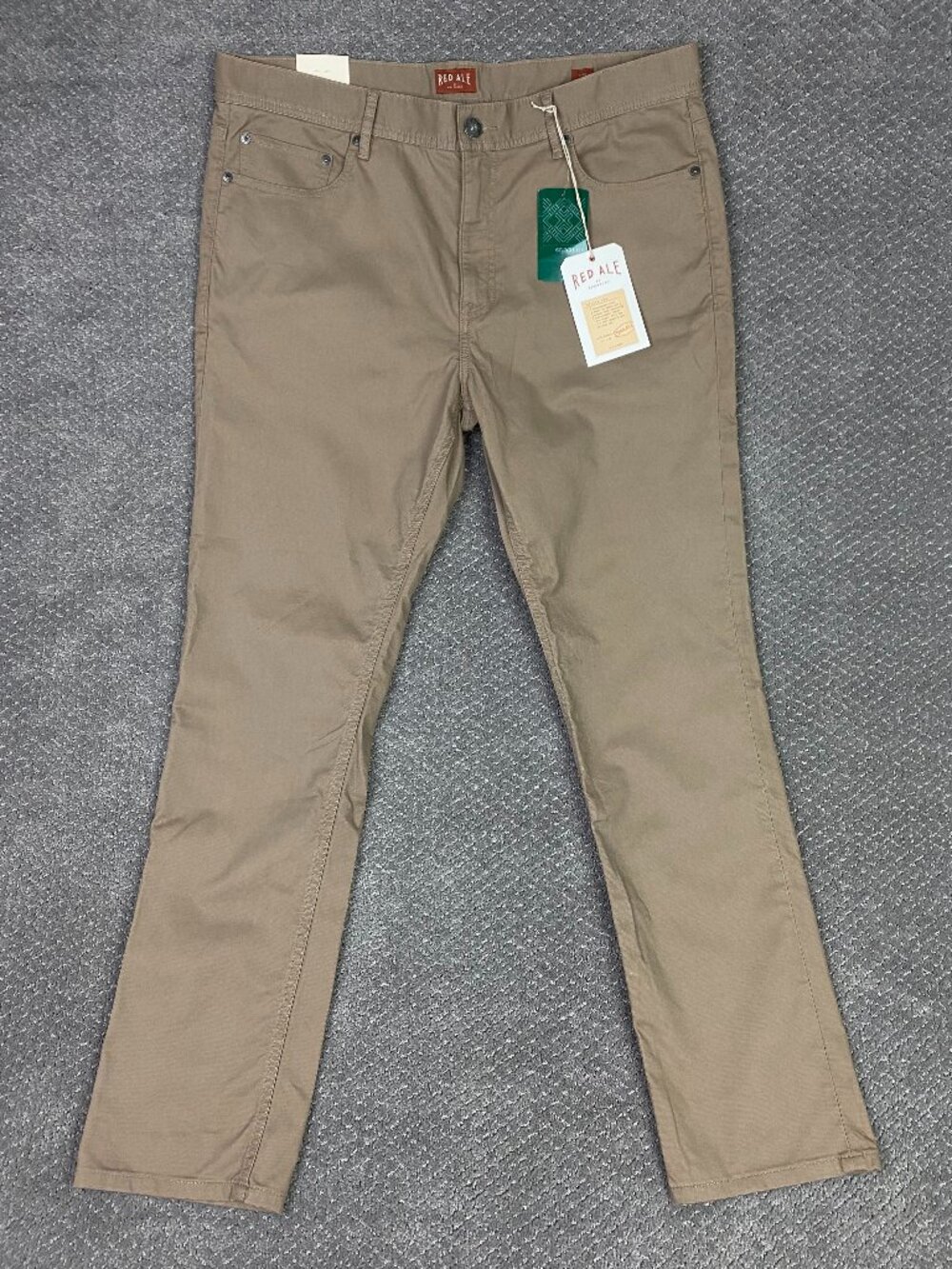 Red Ale by Alesbury Slim Fit Bedford Cord Pants Mens 35x32 37x31 Tan Corduroy